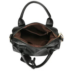 Sac bowling femme noir en similicuir grainé, 29 x 19 cm