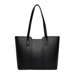 Sac cabas femme en similicuir grainé, fermeture éclair, noir
