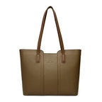 Sac cabas femme en similicuir grainé, fermeture éclair, taupe