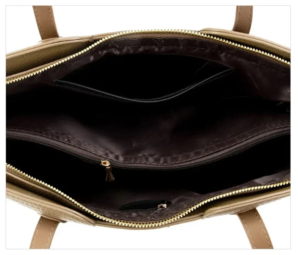Sac cabas femme en similicuir grainé, fermeture éclair