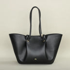 Sac cabas femme structuré en similicuir, fermeture aimantée, noir