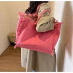 Sac cabas de plage femme en toile, poche zippée, 46 x 28 cm