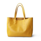 Sac cabas femme en cuir, 36 x 11 x 28 cm, cinq coloris, jaune