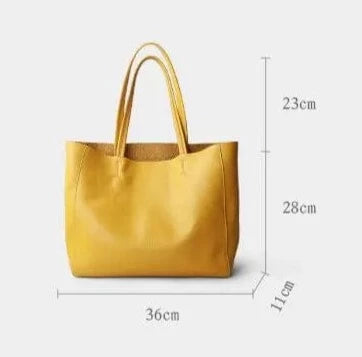 Sac cabas femme en cuir, 36 x 11 x 28 cm, cinq coloris