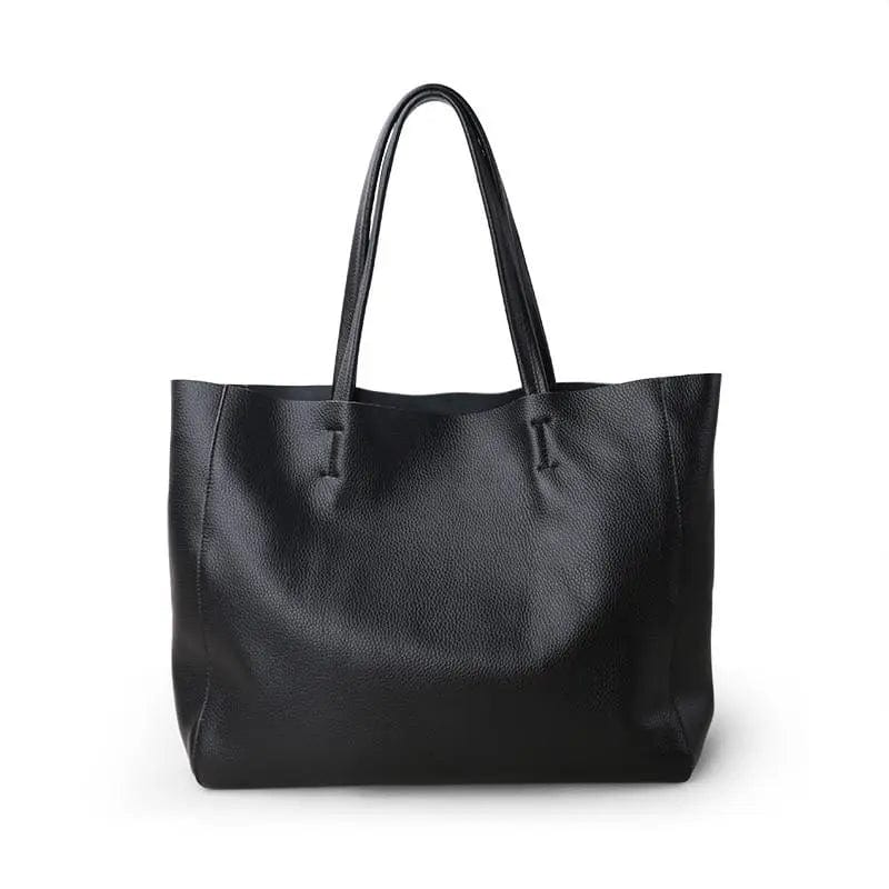 Sac cabas femme en cuir, 36 x 11 x 28 cm, cinq coloris, noir