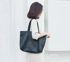 Sac cabas femme en cuir, 36 x 11 x 28 cm, cinq coloris