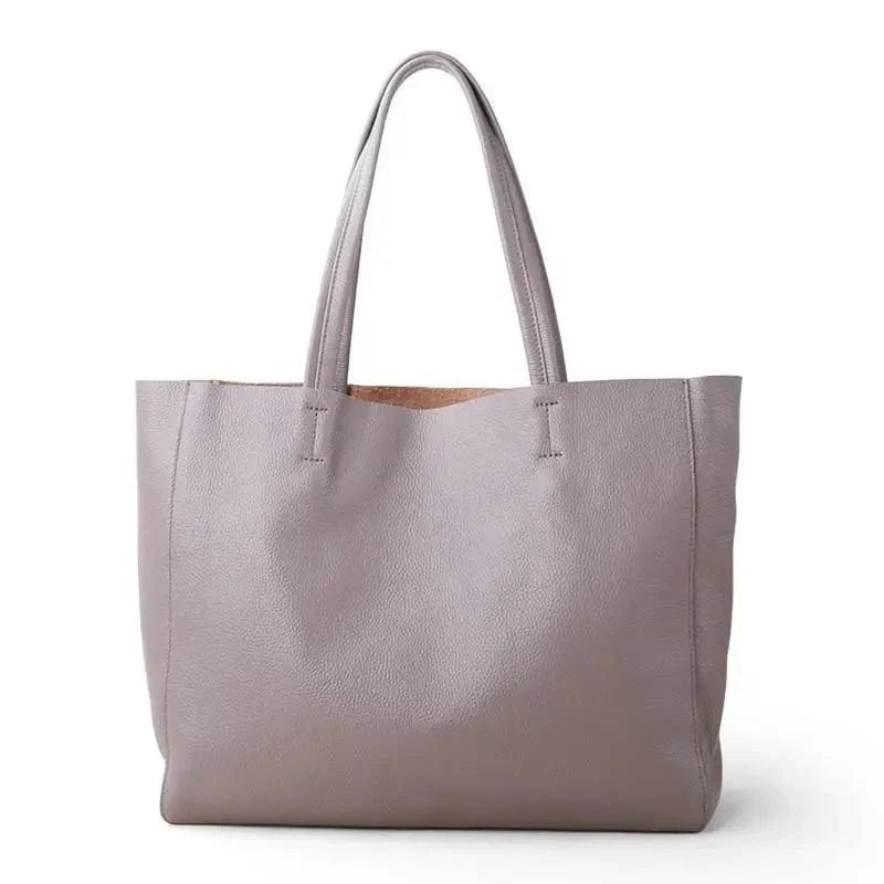 Sac cabas femme en cuir, 36 x 11 x 28 cm, cinq coloris, gris