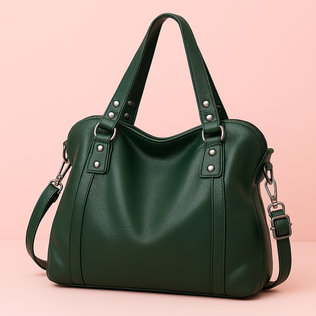 Sac cabas femme en similicuir souple, ordinateur 15,6 pouces, vert