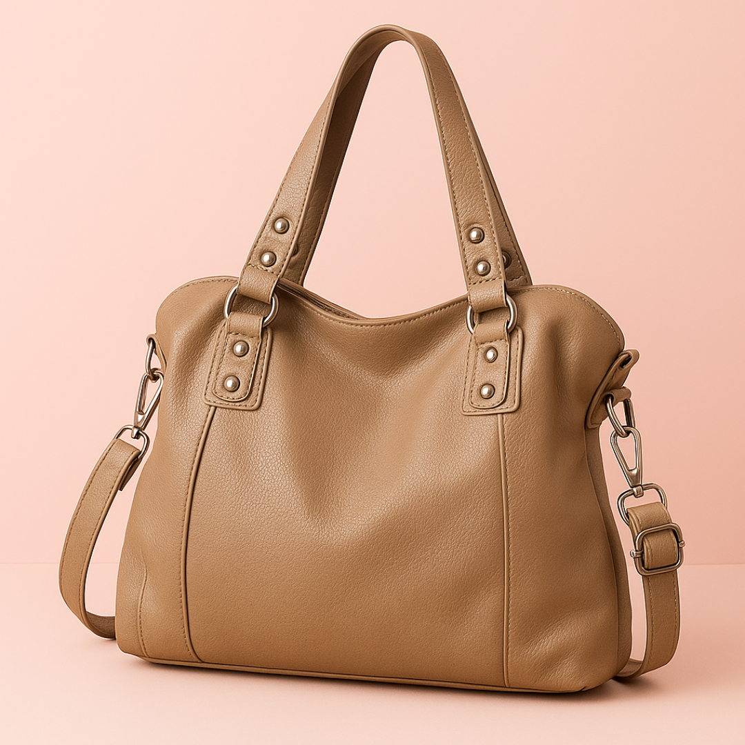 Sac cabas femme en similicuir souple, ordinateur 15,6 pouces, kaki
