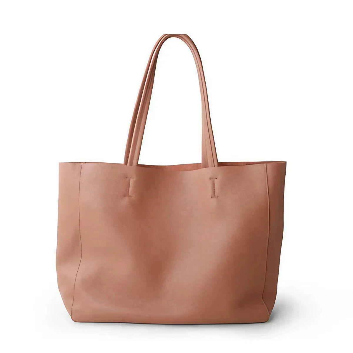 Sac cabas femme en cuir, 36 x 28 x 11 cm, cinq coloris, corail