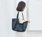 Sac cabas femme en cuir, 36 x 28 x 11 cm, cinq coloris