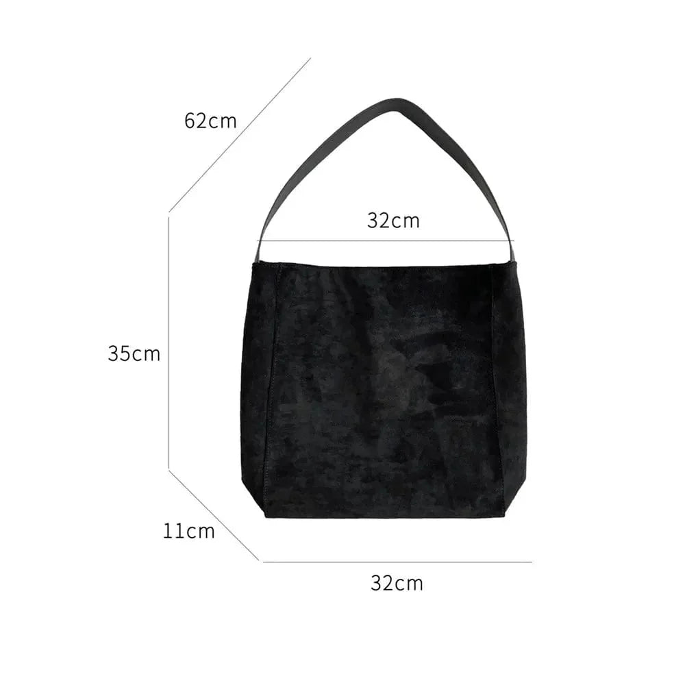 Sac cabas femme en faux daim, format A4, trois coloris