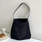 Sac cabas femme en faux daim, format A4, trois coloris, noir