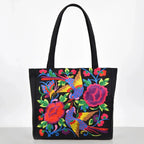 Sac cabas en toile brodé de fleurs et d'oiseaux, neuf motifs