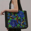 Sac cabas en toile brodé de fleurs et d'oiseaux, neuf motifs