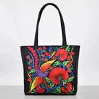 Sac cabas en toile brodé de fleurs et d'oiseaux, neuf motifs