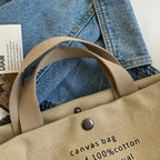 Sac cabas en toile de coton, bandoulière réglable, 41 x 32 cm