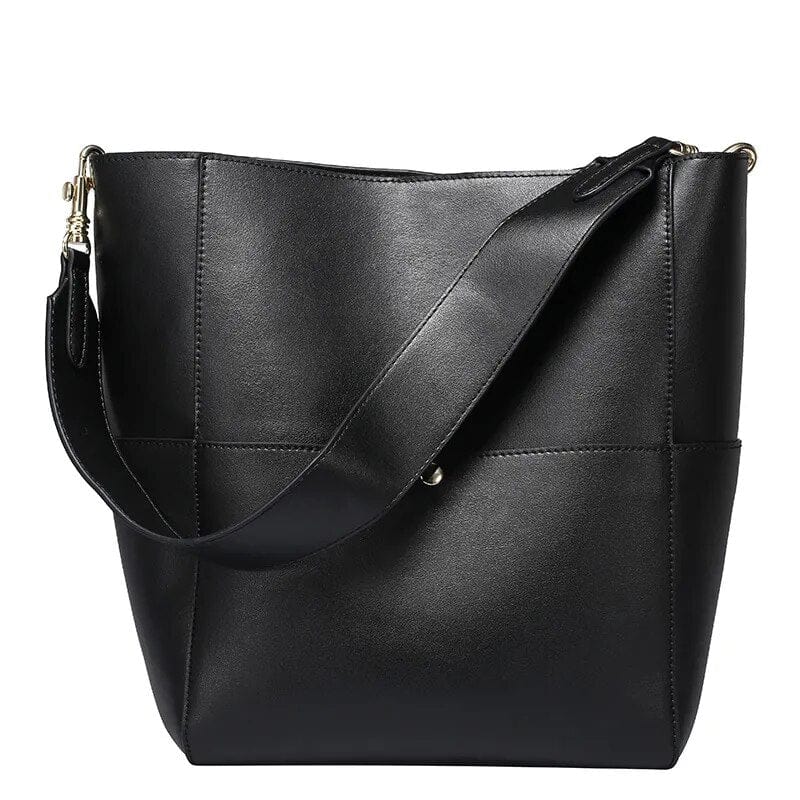 Sac cabas femme en cuir, grand format 37 x 31 cm, quatre coloris, noir