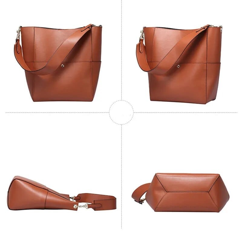 Sac cabas femme en cuir, grand format 37 x 31 cm, quatre coloris