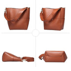 Sac cabas femme en cuir, grand format 37 x 31 cm, quatre coloris