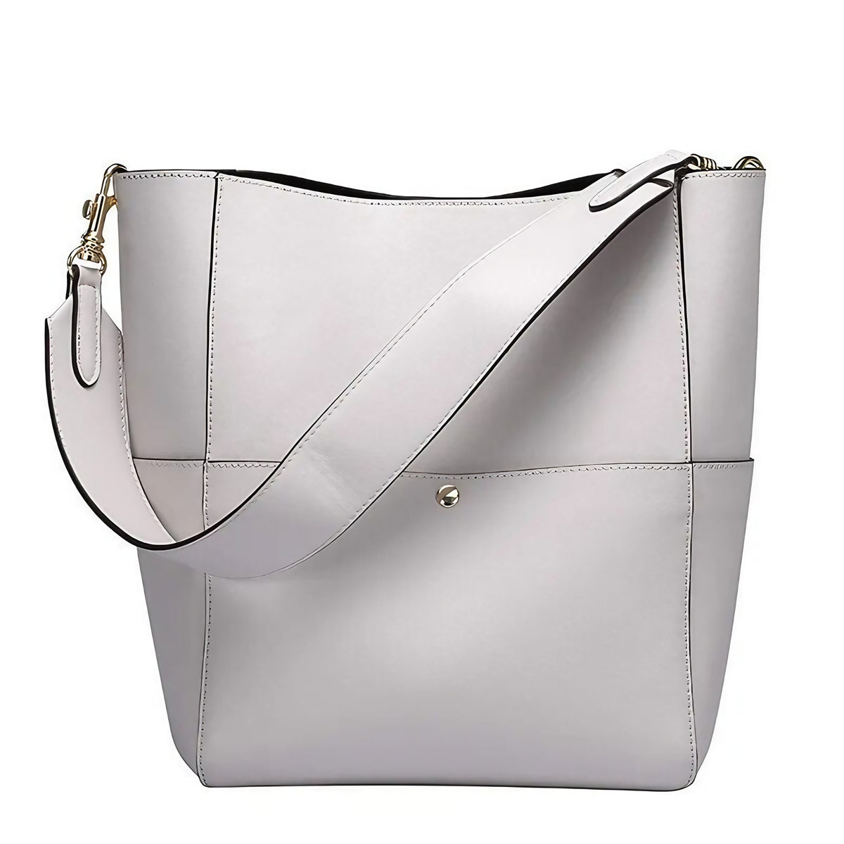 Sac cabas femme en cuir, grand format 37 x 31 cm, quatre coloris, gris