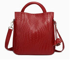 Sac cabas femme en cuir, noir, violet ou rouge, rouge