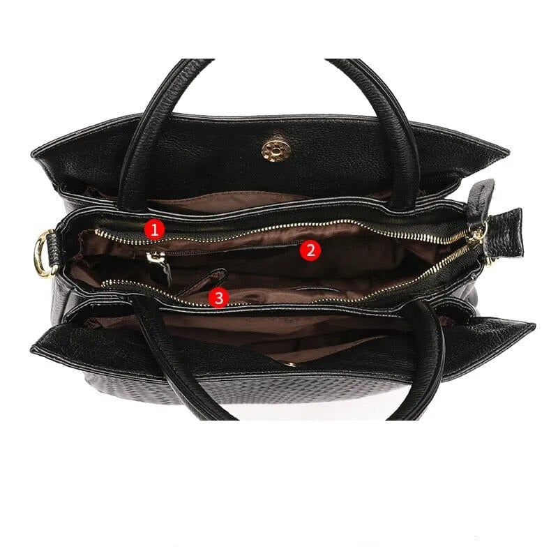 Sac cabas femme en cuir, noir, violet ou rouge