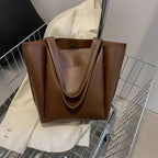 Sac cabas femme format carré 31 x 31 cm, trois coloris, marron
