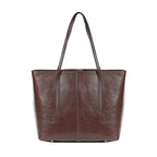 Sac cabas femme en cuir pour ordinateur, 36 x 30 cm, trois coloris, café