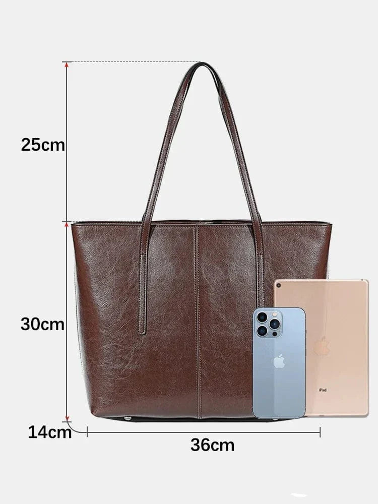 Sac cabas femme en cuir pour ordinateur, 36 x 30 cm, trois coloris