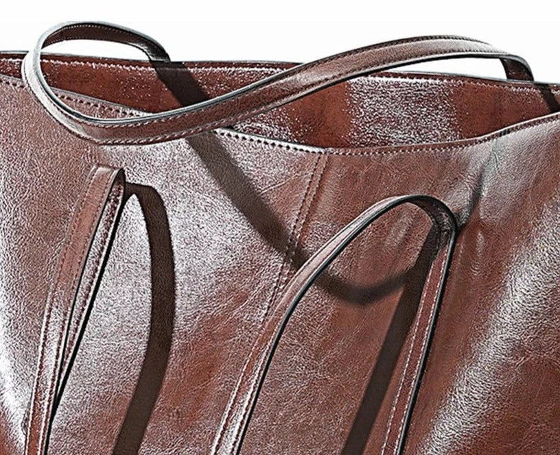 Sac cabas femme en cuir pour ordinateur, 36 x 30 cm, trois coloris