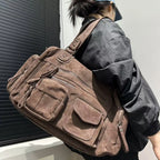 Sac cabas femme en similicuir effet daim, marron