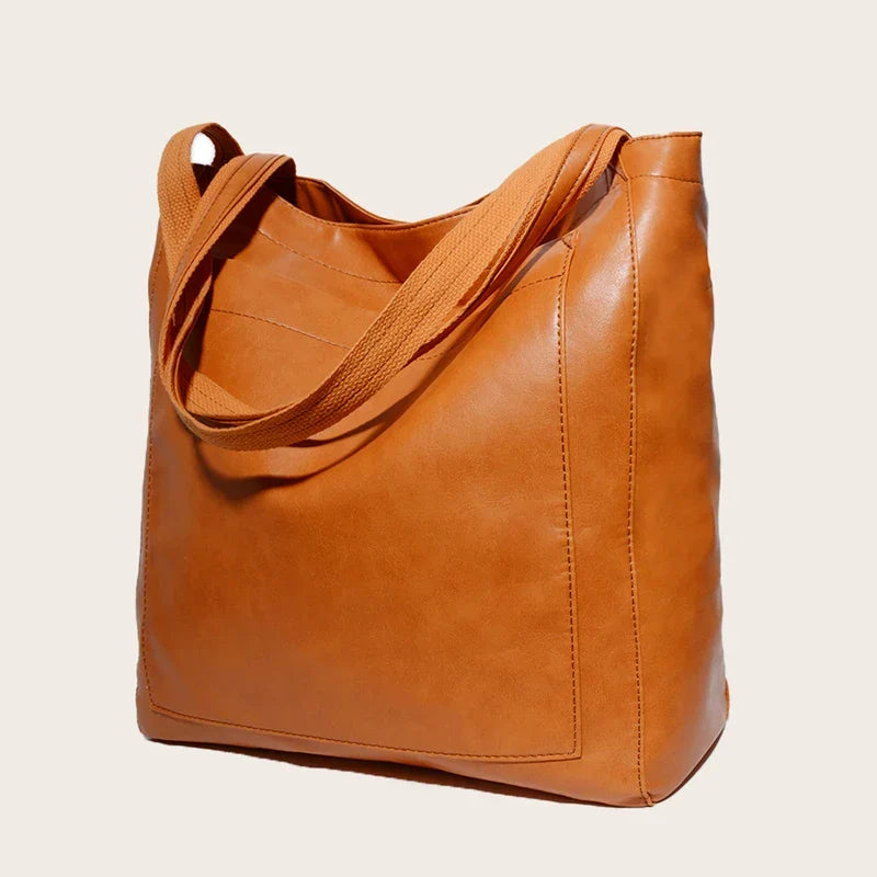 Sac cabas femme en similicuir effet ciré, fermeture aimantée