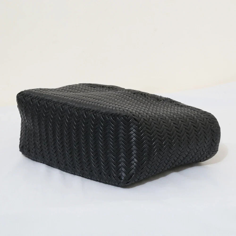 Sac cabas tressé femme porté épaule, pochon intérieur amovible