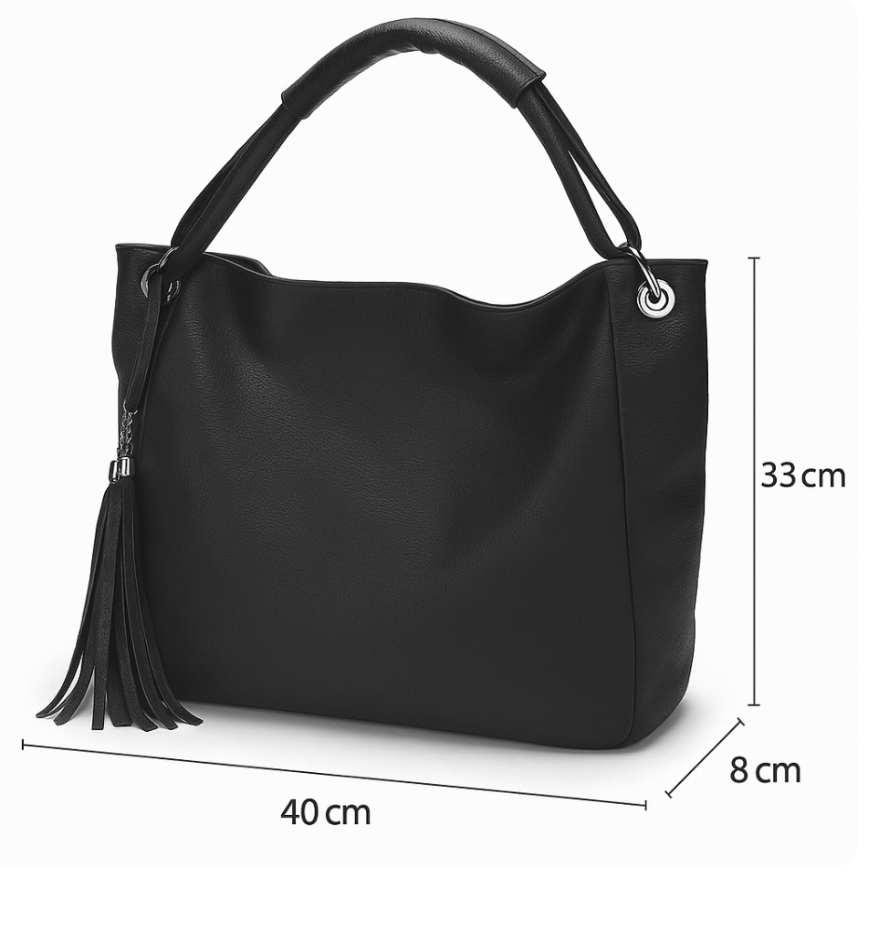 Sac cabas femme en cuir à pompon, ordinateur 15,6 pouces