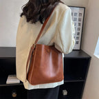 Sac fourre-tout femme en similicuir à bandoulière réglable, 27 cm