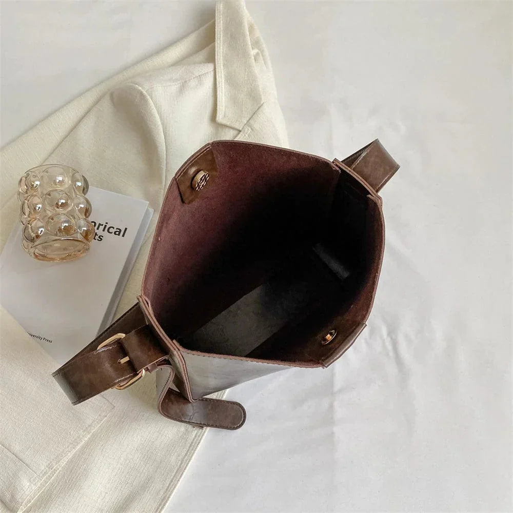 Sac fourre-tout femme en similicuir à bandoulière réglable, 27 cm