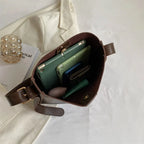 Sac fourre-tout femme en similicuir à bandoulière réglable, 27 cm