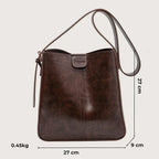 Sac fourre-tout femme en similicuir à bandoulière réglable, 27 cm
