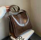 Sac fourre-tout femme en similicuir à bandoulière réglable, 27 cm