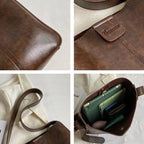 Sac fourre-tout femme en similicuir à bandoulière réglable, 27 cm
