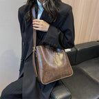 Sac fourre-tout femme en similicuir à bandoulière réglable, 27 cm