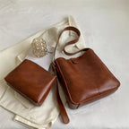 Sac fourre-tout femme en similicuir à bandoulière réglable, 27 cm, marron