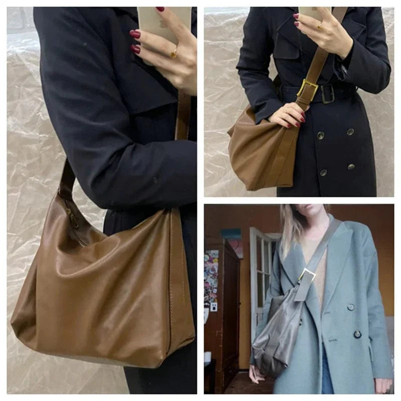 Sac cabas femme en similicuir végan zippé, café ou noir