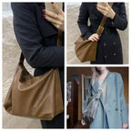 Sac cabas femme en similicuir végan zippé, café ou noir