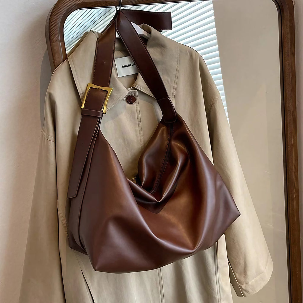 Sac cabas femme en similicuir végan zippé, café ou noir, café