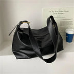 Sac cabas femme en similicuir végan zippé, café ou noir