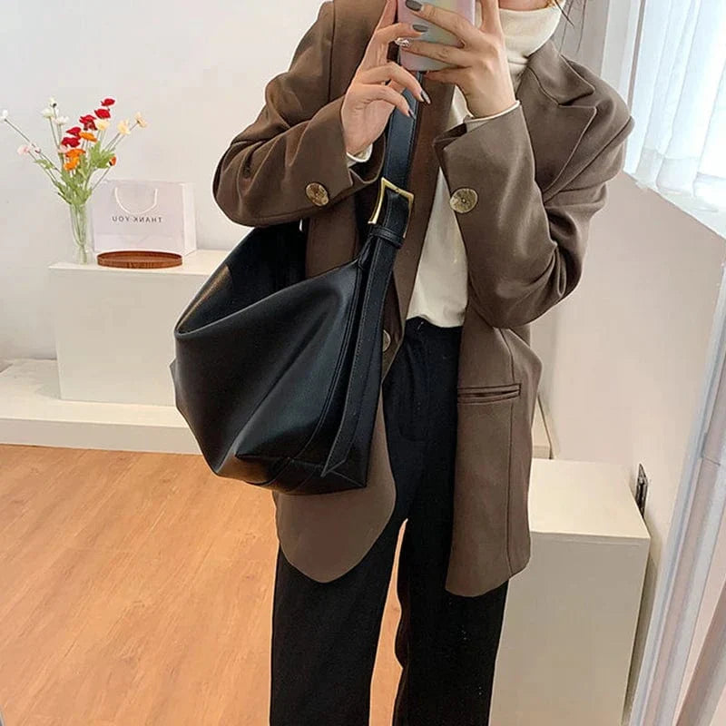 Sac cabas femme en similicuir végan zippé, café ou noir