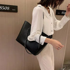 Sac cabas femme en similicuir, bandoulière à chaîne, zippé