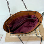 Sac cabas femme en similicuir, bandoulière à chaîne, zippé